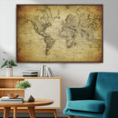 Push Pin World Map Canvas Print – Travel Tracker Wall Art
