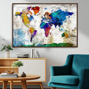 World Map Canvas Print – Framed Travel Map Wall Art for by MyGreatCanvas | Canvas Wall Art Prints | Photo Prints & Wall Decor