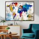 World Map Canvas Print – Framed Travel Map Wall Art for by MyGreatCanvas | Canvas Wall Art Prints | Photo Prints & Wall Decor