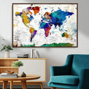 World Map Canvas Print – Detailed Map of the World Wall Art