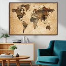 Push Pin World Map Canvas Print – Framed Travel Tracker Wall by MyGreatCanvas | Canvas Wall Art Prints | Photo Prints & Wall Decor