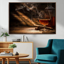 Whiskey and Cigar Wall Art Canvas Print by MyGreatCanvas | Canvas Wall Art Prints | Photo Prints & Wall Decor