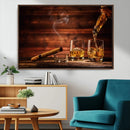 Whiskey and Cigar Wall Art Canvas | 3 Panel Bar Room Decor by MyGreatCanvas | Canvas Wall Art Prints | Photo Prints & Wall Decor
