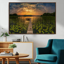 Lake and Flower Wall Art Canvas Print