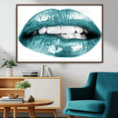 Blue Lips Wall Art Canvas Print