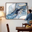 Abstract Art Print - Blue Abstract Canvas Wall Art Print