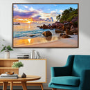 Tropical Island Beach Sunset Canvas Print