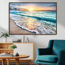 Sunset Beach Waves Canvas Wall Art – 5-Panel Ocean Sunset by MyGreatCanvas | Canvas Wall Art Prints | Photo Prints & Wall Decor