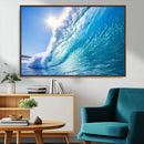 Blue Big Wave Surfing Ocean Canvas Wall Art Artwork Print