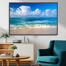 Tropical Beach 3-Panel Canvas Wall Art – Serene Ocean Waves