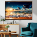 Golden Hour Sunset Over Ocean Waves Wall Art Canvas Print | by MyGreatCanvas | Canvas Wall Art Prints | Photo Prints & Wall Decor
