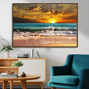 Golden Sunset Beach Canvas Wall Art – Triptych Seascape by MyGreatCanvas | Canvas Wall Art Prints | Photo Prints & Wall Decor