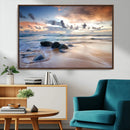 Serene Weather On The Beach Wall Art Canvas Print