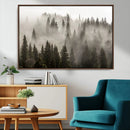 Foggy Mountain Wall Art | 3-Panel Foggy Forest and Mountain