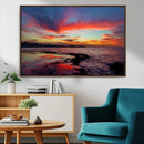 Glorious Sunset on The Beach Wall Art Canvas Print