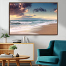 Cloudy Weather Beach Sunset Canvas Print | Sunrise Wall Art