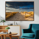 Ocean Beach Dark Clouds Wall Art Canvas Print