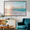 Tranquil Ocean Beach Sunset Canvas Wall Art | 3-Panel by MyGreatCanvas | Canvas Wall Art Prints | Photo Prints & Wall Decor