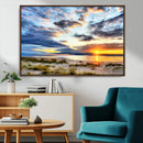Sunset On The Ocean Wall Art Canvas Print