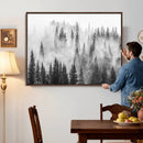 Forest Wall Art Print | Foggy Pine Forest Canvas Wall Art -