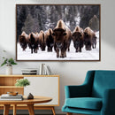 Bison Wall Art Canvas Print- Bison Herd Canvas Wall Art –