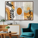Modern Boho Sun and Leaf Abstract Art – 3-Panel Giclée