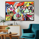 Picasso Style Art Abstract Canvas Wall Art Print , Colorful