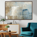 Abstract Blue and Beige Wall Art, Modern Minimalist Canvas