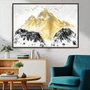 Golden Mountain Triptych Wall Art Canvas Print, Modern