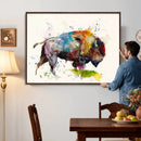 Abstract Buffalo Wall Art, Western Watercolor Bison Canvas by MyGreatCanvas | Canvas Wall Art Prints | Photo Prints & Wall Decor
