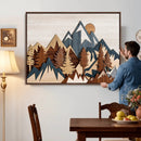 Woodland Mountain Landscape Triptych, Giclee Canvas Art for