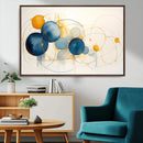 Geometric Blue Orange Abstract Wall Art Canvas, Geometric