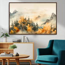 Abstract Watercolor Mountains and Trees Autumn Art, by MyGreatCanvas | Canvas Wall Art Prints | Photo Prints & Wall Decor