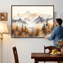 Abstract Mountain Wall Art | Misty Mountain Forest and