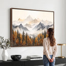 Abstract Mountain Wall Art | Misty Mountain Forest and