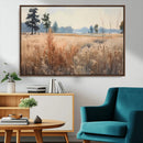 Golden Fields Canvas Wall Art Print – Serene Landscape of