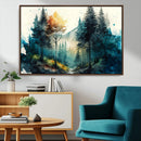 Watercolor Trees Forest Abstract Wall Art Canvas Print,