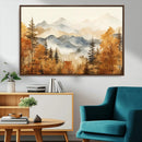Golden Autumn Forest Wall Art Canvas | Mountain Landscape
