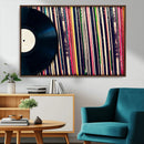 Vinyl Record and Album Collection Canvas Wall Art - Retro