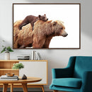 Mother and Baby Bear Canvas Wall Art - Adorable Wildlife