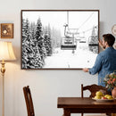 Winter Forest Wall Art Canvas Print – Framed Snowy Mountain