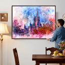 Disney Wall Art: Dreamy Watercolor Cinderella Castle Canvas by MyGreatCanvas | Canvas Wall Art Prints | Photo Prints & Wall Decor