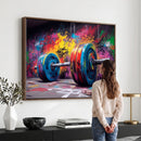 Abstract Graffiti Barbell Canvas Wall Art – Urban Fitness