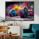 Abstract Graffiti Barbell Canvas Wall Art – Urban Fitness