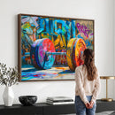 Fitness Gym Barbell Graffiti Wall Art Canvas Print