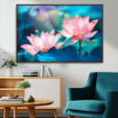Pink Lotus Flower Canvas Wall Art | Vibrant Floral Wall by MyGreatCanvas | Canvas Wall Art Prints | Photo Prints & Wall Decor