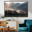 Foggy Mountain Canvas Print Forest Wall Art