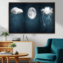 3 Piece Indigo Cloud Wall Art, Thunderstorm Moon Cloud by MyGreatCanvas | Canvas Wall Art Prints | Photo Prints & Wall Decor