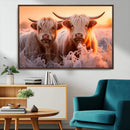 Highland Cows at Sunrise Wall Art Canvas Set – Serene and by MyGreatCanvas | Canvas Wall Art Prints | Photo Prints & Wall Decor