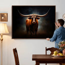 Abstract Texas Longhorn Wall Art Print | 3-Panel Large Texas